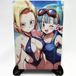 Dragon Ball Z Android 18 Bulma Sexy Hot Anime Waifu Girl Goddess Story Art Card - Image 2