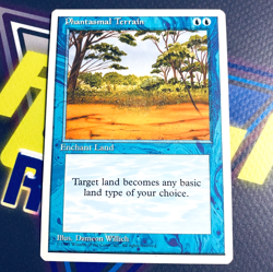 Magic The Gathering MTG Fourth Edition Phantasmal Terrain WOTC LP - Image 1