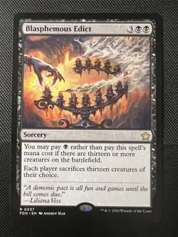 MTG Blasphemous Edict R 0057 Regular Rare FDN Foundations NM - Image 1