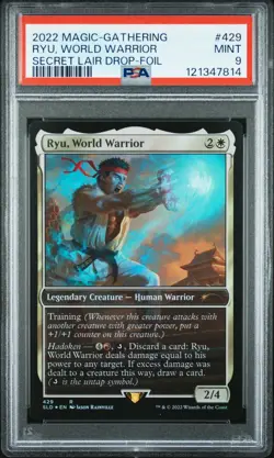 2022 MTG SECRET LAIR DROP FOIL #429 RYU, WORLD WARRIOR PSA 9 - Image 1