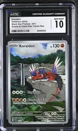 CGC 10 KORAIDON 014 SCARLET & VIOLET ETB BLACK STAR PROMO POKEMON GEM MINT - Image 1