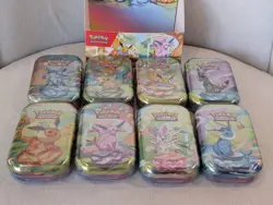 DISPLAY NON SCELLEE Pokemon 8 MINI TINS EVOLUTIONS PRISMATIQUES EV 8.5 FR - Image 2