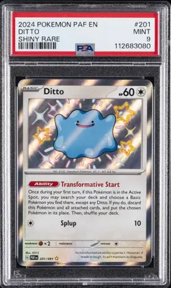 2024 POKEMON PAF EN-PALDEAN FATES SHINY RARE #201 DITTO PSA 9 - Image 1