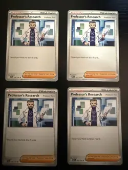 4x Professor's Research - NM Playset - Trainer x4 - Pokemon TCG - Image 1