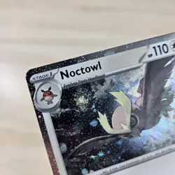 PERFECT MOON SWIRL NM Pokemon Noctowl 127/162 Temporal Forces Cosmos Holo Promo - Image 3