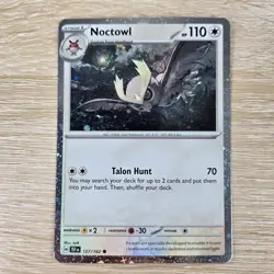 PERFECT MOON SWIRL NM Pokemon Noctowl 127/162 Temporal Forces Cosmos Holo Promo - Image 4