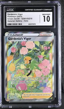 Gardenia's Vigor #GG61/GG70 2023 Pokemon Crown Zenith CGC 10 POP 233 - Image 1