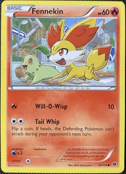 Fennekin 10/124 Fates Collide Regular - Pokemon Card - Image 1