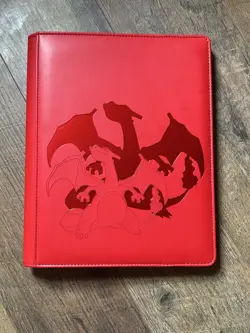 Ultra Pro Pokemon TCG Charizard 9 Pocket Leather Binder Red 360 Card Capacity 74427161613 - Image 1