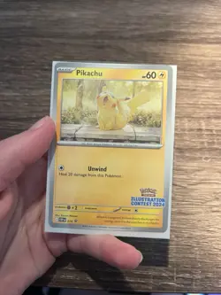 Pokemon TCG Pikachu Promo #214 Scarlet & Violet Illustration Contest 2024 - Image 1