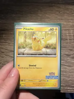 Pokemon TCG Pikachu Promo #214 Scarlet & Violet Illustration Contest 2024 - Image 2