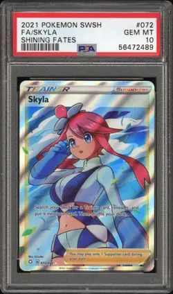 2021 Pokemon SWSH Shining Fates Skyla FA #072 Full Art Trainer PSA 10 GEM MINT - Image 4