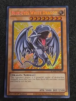 Blue-Eyes White Dragon BLMM-EN001 (Chibi Art) 1st Edition Secret Rare Yu-Gi-Oh! - Image 1