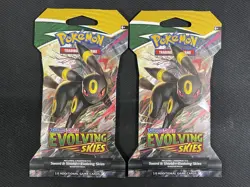 Pokemon Cards x2 Evolving Skies Sealed Blister Booster Pack Swsh Umbreon - Image 1