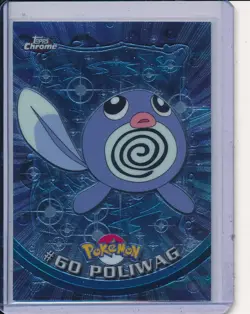 Pokemon #60 Poliwag Card Foil Topps Chrome 2000 TV Animation Series 1 - Image 1