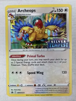 Archeops SWSH272 Prerelease Silver Tempest Stamped Black Star Promo Card Holo NM - Image 1