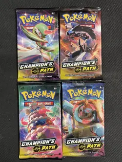 Pokemon Cards x4 Champions Path Sealed Artset Booster Pack Swsh Ultra Rare - Image 1