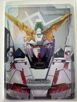 Gundam Card Game Newtype Rising Unicorn Gundam Resource R-003 C+ Foil Alt Art - Image 1