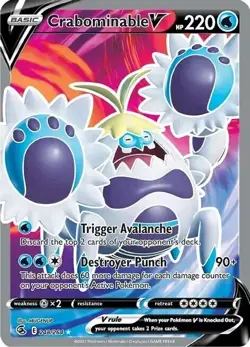 Crabominable V - 248/264 Fusion Strike Ultra Rare Pokemon TCG Card NM - Image 1