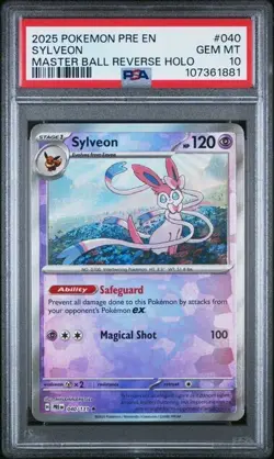 PSA 10 SYLVEON MASTER BALL POKEMON - PRISMATIC EVOLUTIONS - LOW POP - Image 1