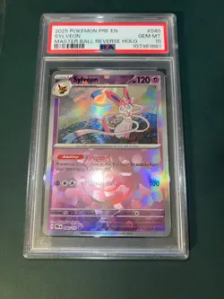 PSA 10 SYLVEON MASTER BALL POKEMON - PRISMATIC EVOLUTIONS - LOW POP - Image 3