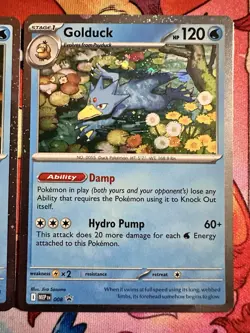 Pokemon TCG Mega Evolutions Psyduck 007 Golduck 008 Black Star Promo Holo NEW NM - Image 3
