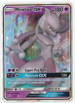 2019 Pokemon Hidden Fates Mewtwo GX 31/68 Ultra Rare NM-M - Image 1