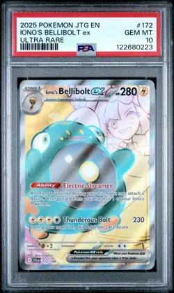 IONO'S BELLIBOLT EX #172 PSA 10 2025 POKEMON JTG EN-JOURNEY TOGETHER ULTRA RARE - Image 3