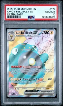 IONO'S BELLIBOLT EX #172 PSA 10 2025 POKEMON JTG EN-JOURNEY TOGETHER ULTRA RARE - Image 5