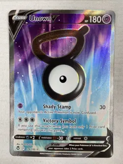 Unown V 176/195 Full Art Pokemon TCG Silver Tempest Ultra Rare Holo NM - Image 1