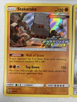 Pokemon Unbroken Bonds Stamped Black Star Promo Stakataka 180 Melmetal 181 Holo - Image 3