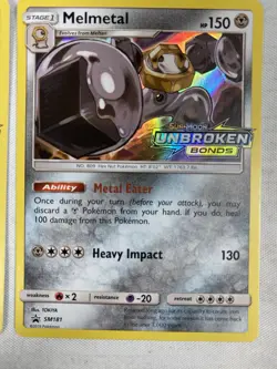 Pokemon Unbroken Bonds Stamped Black Star Promo Stakataka 180 Melmetal 181 Holo - Image 5