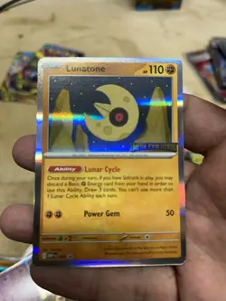Lunatone Mega Evolution Stamped Build and Battle Promo 004 Pokemon IN HAND NEW - Image 1