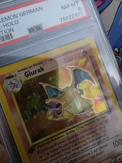 1999 Pokemon GERMAN 1st Edition Base Set Glurak-Charizard Holo 4/102 PSA 8 NM-MT - Image 2
