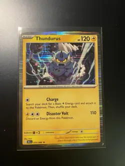 Thundurus Pokemon Card - Basic, Charge, Disaster Volt, Rare 033/086 - Image 1