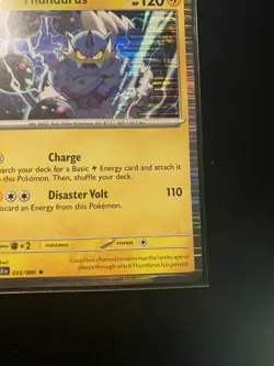 Thundurus Pokemon Card - Basic, Charge, Disaster Volt, Rare 033/086 - Image 4