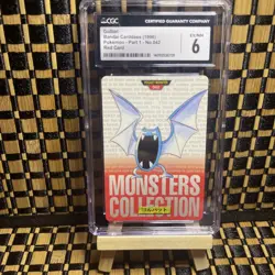 1996 Pokemon Bandai Carddass Part 1 Red Card #042 Golbat CGC 6 NEAR MINT - Image 1