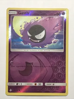 Gastly 68/214 Reverse Holo Unbroken Bonds SM Pokemon TCG Card spooky ghost - Image 1