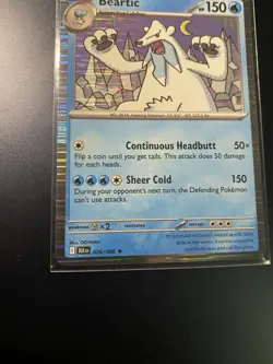 Beartic 026/086 Pokemon TCG SV Black Bolt Holo Rare Pokemon Card ENGLISH - Image 5