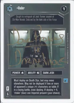 Star Wars CCG - James Earl Jones † & Dave Prowse † (Darth Vader) - signed card - Image 4