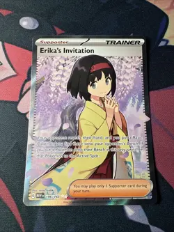 Pokemon TCG 151 Erika's Invitation Full Art Trainer Card 196/165 NM/M Condition - Image 1