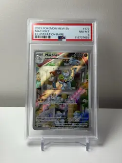 2023 POKEMON MEW EN-151 ILLUSTRATION RARE #177 MACHOKE PSA 8 - Image 1