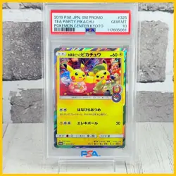 2019 JPN SM PROMO POKEMON CENTER KYOTO #325 TEA PARTY PIKACHU PSA 10 - Image 1