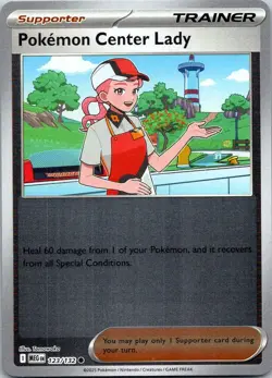 Pokemon Center Lady Reverse Holo Common ME01: Mega Evolution - 123/132 NM - Image 1