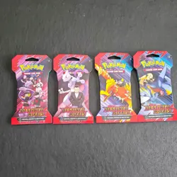 Pokemon TCG Destined rivals sleeved art set of 4. new sealed uk - Image 1