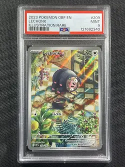 Pokemon Cards PSA 9 Mint Lechonk Illustration Rare Obsidian Flames 2023 209/197 - Image 1