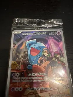 SEALED Destined Rivals Team Rocket's Wobbuffet Pokemon Center Stamped Promo Card - Image 3