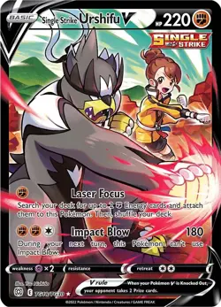 Single Strike Urshifu V TG18/TG30 Brilliant Stars Pokemon Card NM - Image 1