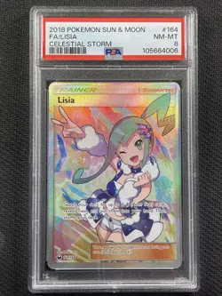 Pokemon Cards PSA 8 NM-MT Lisia Full Art Celestial Storm S&M 2018 164/168 - Image 1