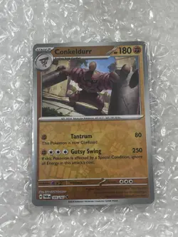 NM Twilight Masquerade Conkeldurr Reverse Holo 105/167 Pokemon TCG Card - Image 1